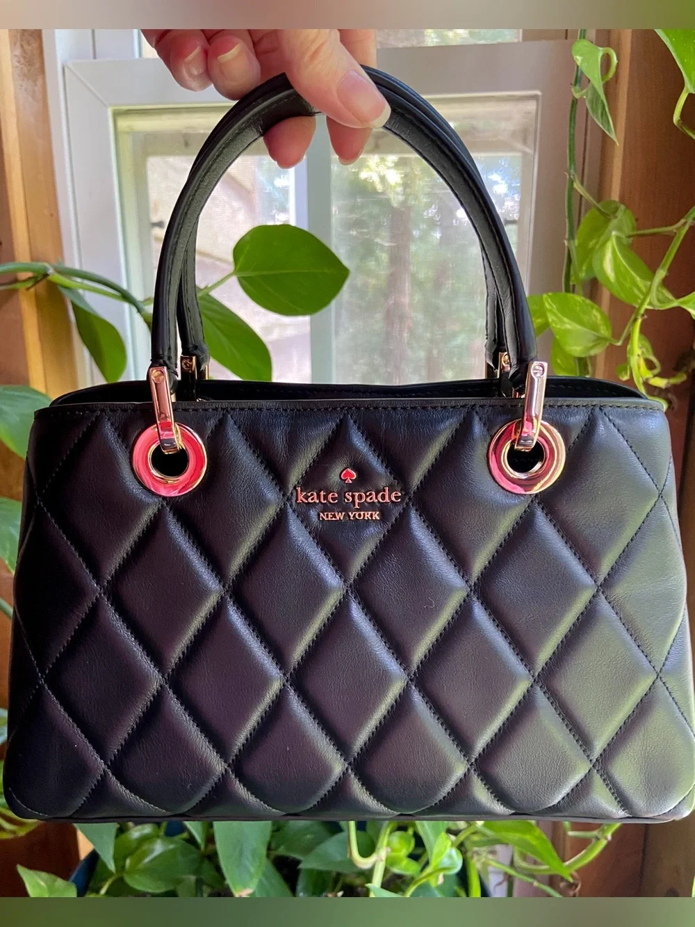 Kate Spade New York Carey Quilted Sullivan Satchel in Black Evening Bag NWOT
